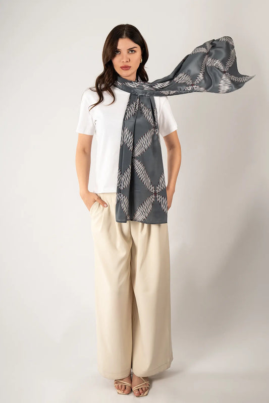 Chikankari Heritage Silk Scarf