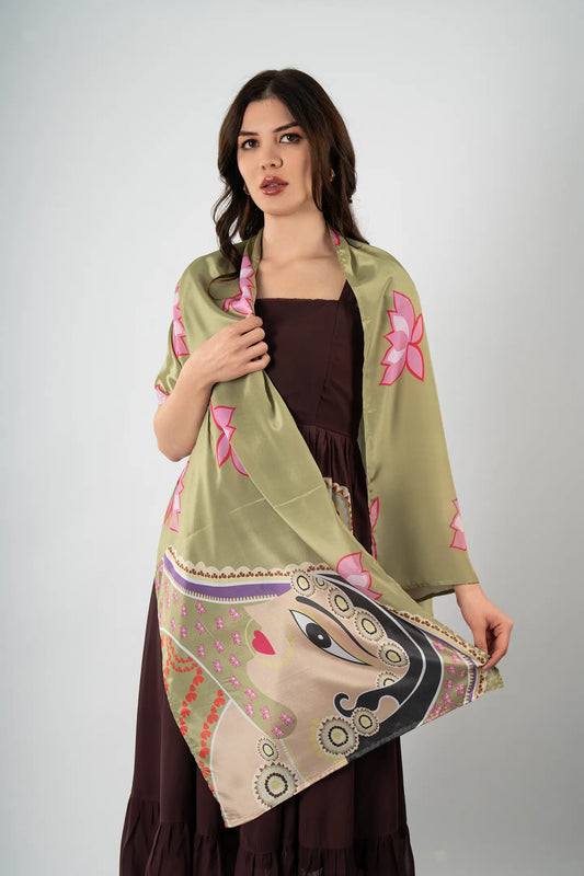 Madhubani Vision Silk Scarf
