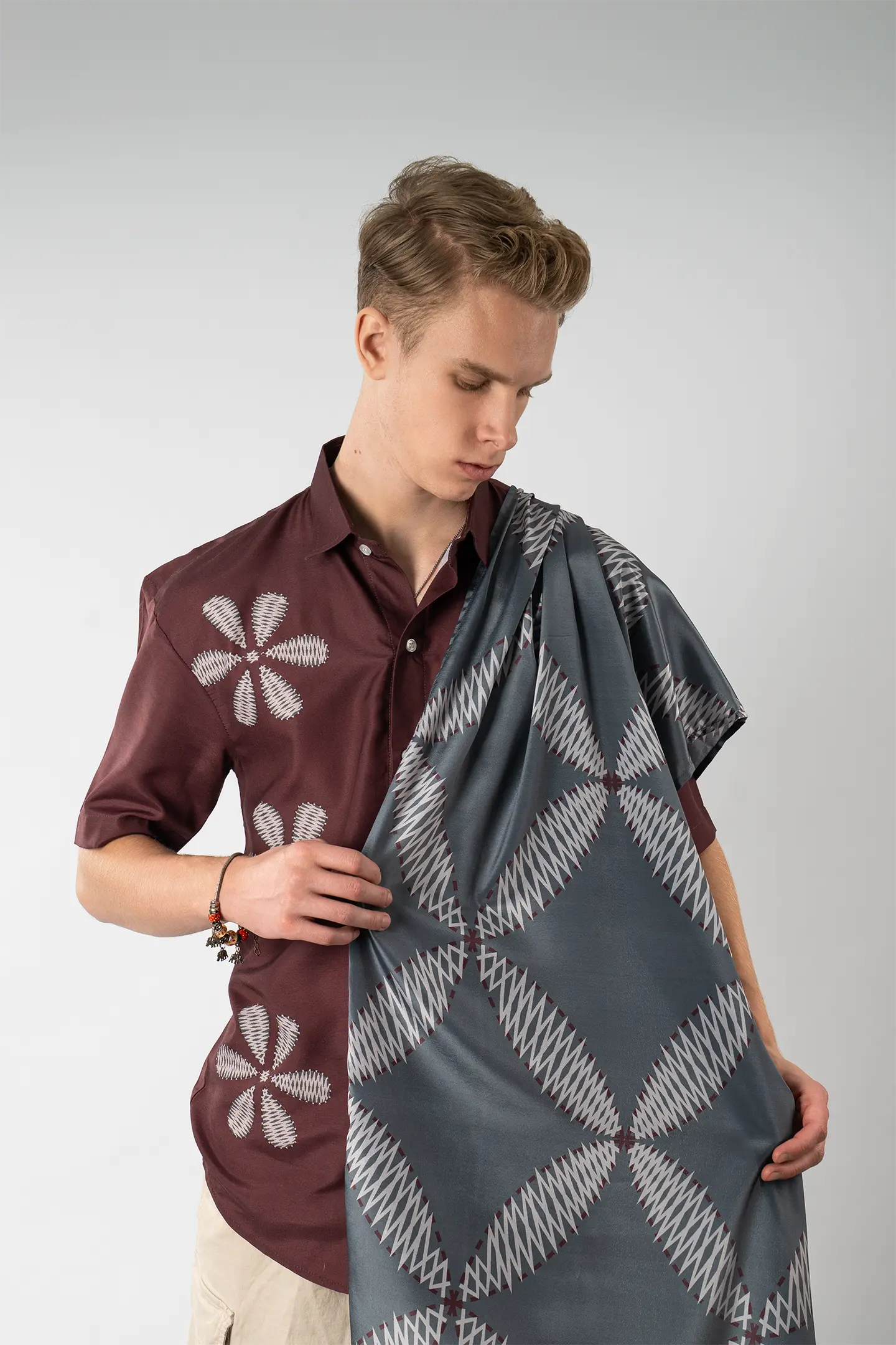 Chikankari Heritage Silk Scarf