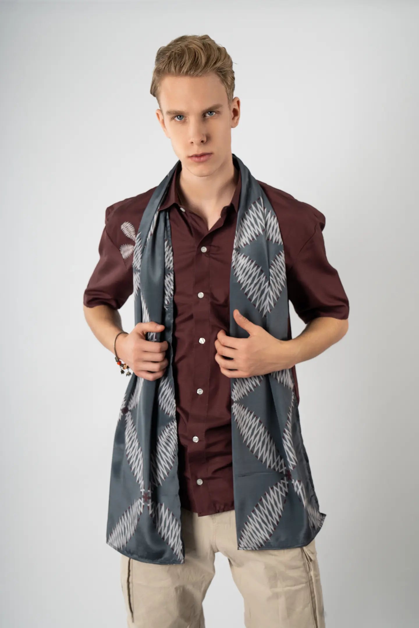 Chikankari Heritage Silk Scarf