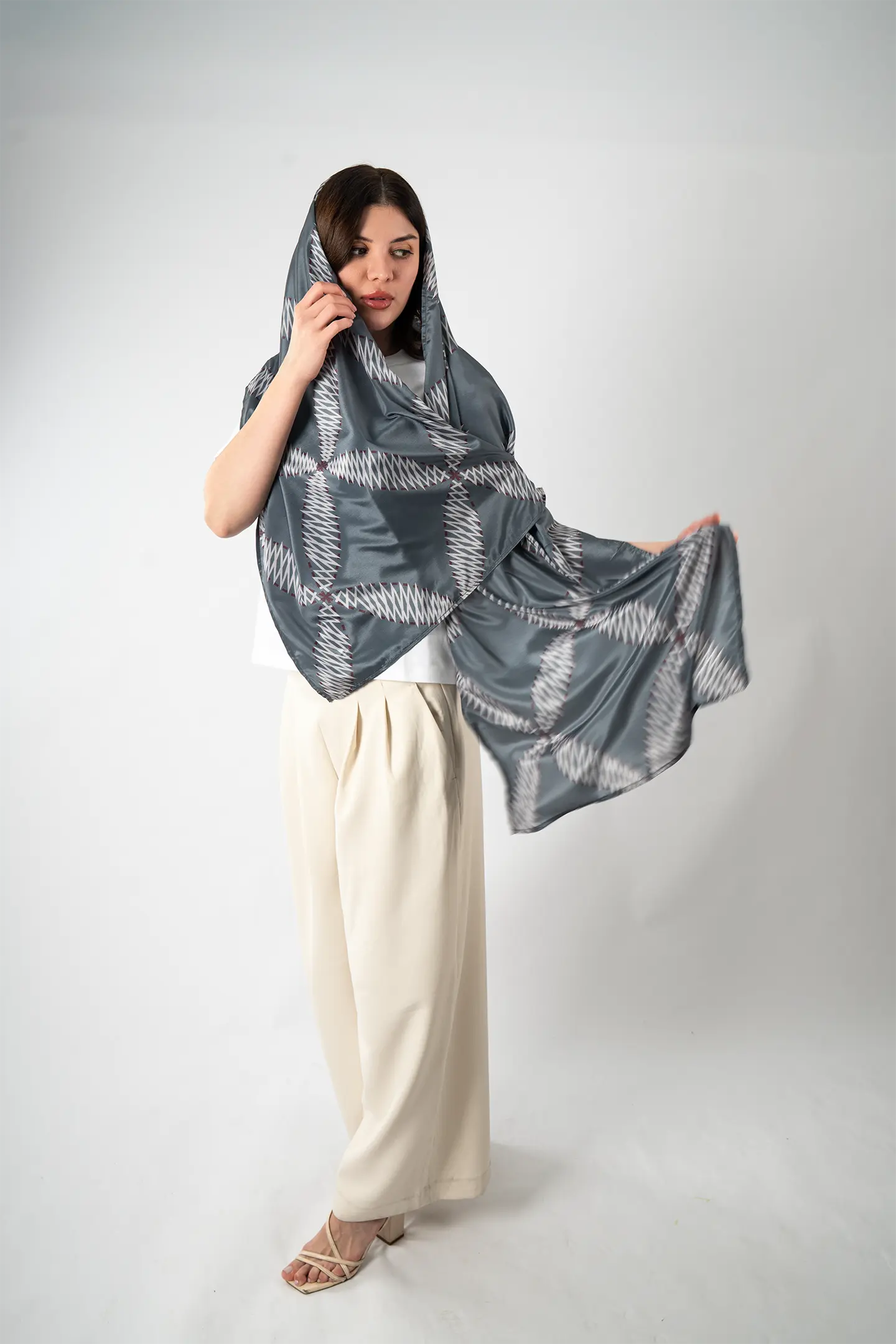 Chikankari Heritage Silk Scarf