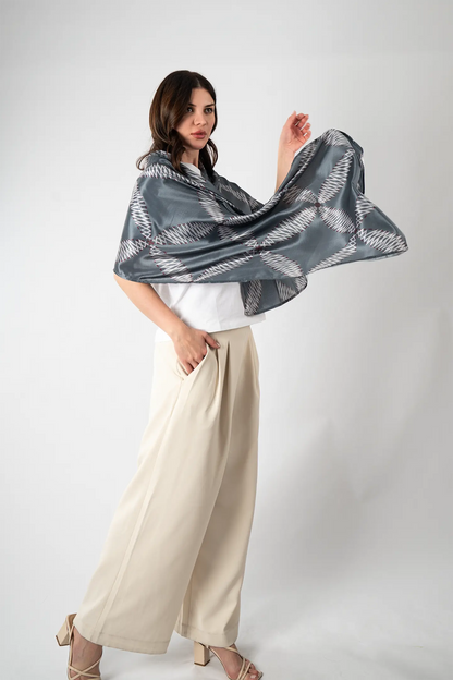 Chikankari Heritage Silk Scarf