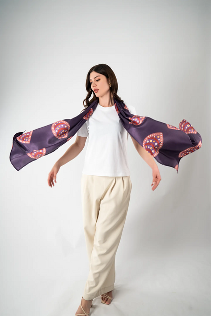 Kalamkari Tales Silk Scarf