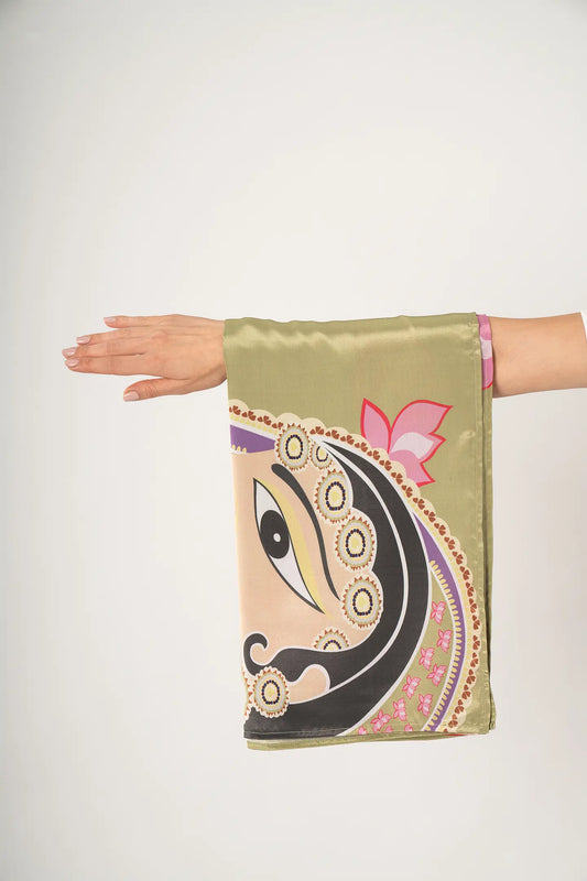 Madhubani Vision Silk Scarf