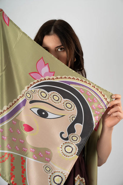 Madhubani Vision Silk Scarf